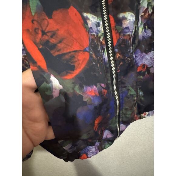 H&M Floral Bomber Full Zip Satin Whimsigoth Fairy Y2K Jacket Coat Size 2 XS - Picture 8 of 10